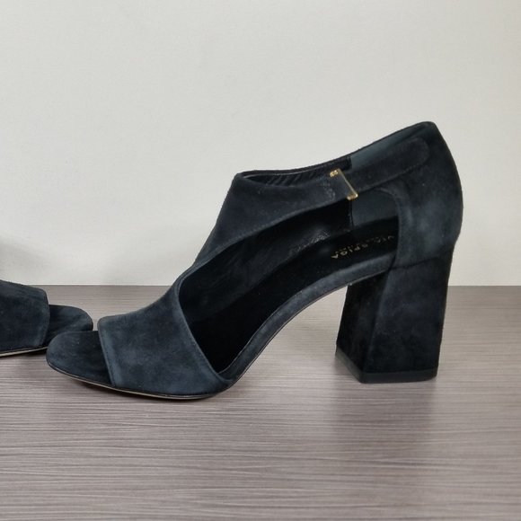 Via Spiga Eladine Open Toe Block-heel Booties, Black Suede, Womens Size 5.5 M - Picture 6 of 11